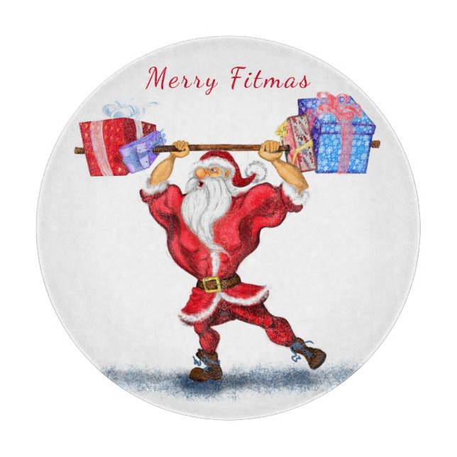 Fitness Santa Claus Cutting Board (Front)
