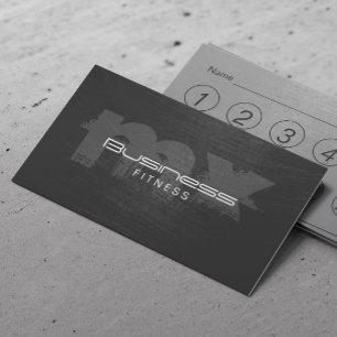 Fitness Scratched Dark Monogram Loyalty Punch Card