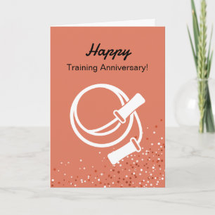Fitness Skipping Rope Happy Training Anniversary Card
