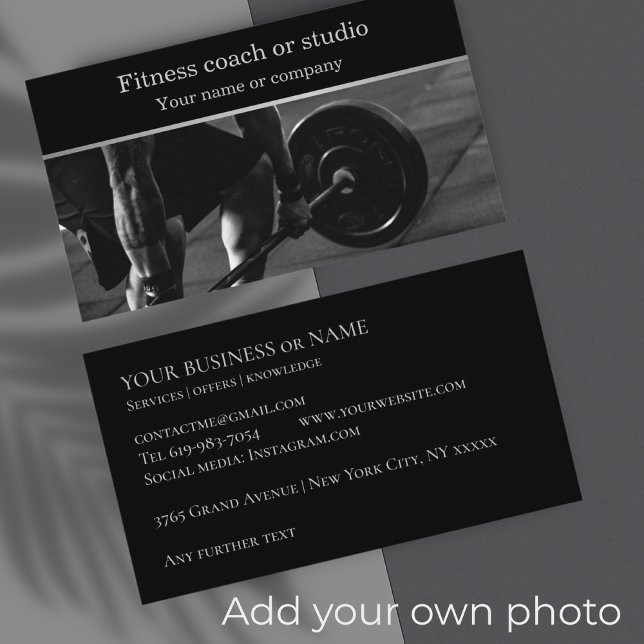 Fitness studio centre coach instructor business card (Creator Uploaded)