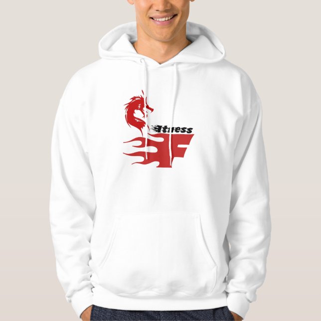 fitness sweater with fire and dragon flames (Front)