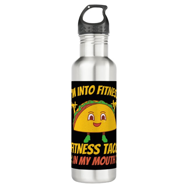 Fitness Taco Exercise Gym 710 Ml Water Bottle (Front)