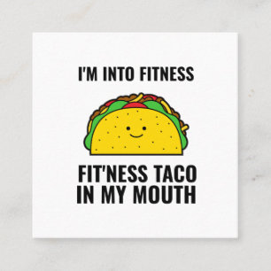 Fit'ness taco funny tacos Mexican food Square Business Card
