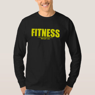 Fitness Thick Yellow Writing Fitness Workout Gym T T-Shirt