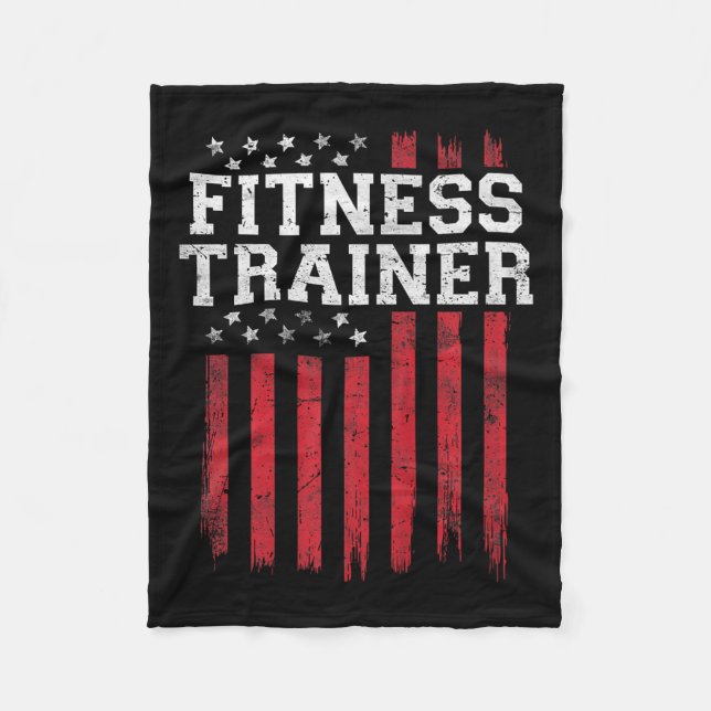 Fitness Trainer American Flag Usa Patriot Patrioti Fleece Blanket (Front)