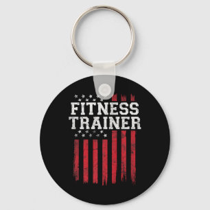 Fitness Trainer American Flag Usa Patriot Patrioti Key Ring
