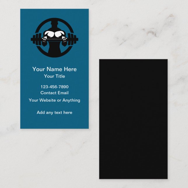 Fitness Trainer And Coach Business Cards  (Front/Back)