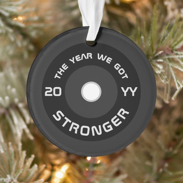 Fitness trainer barbell 2025 photo Christmas Ornament (Tree)