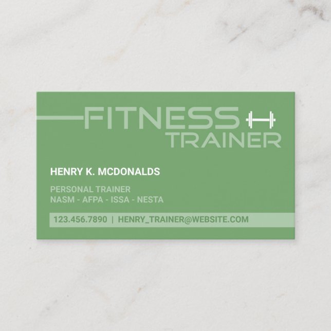 Fitness Trainer Business Card (Front)