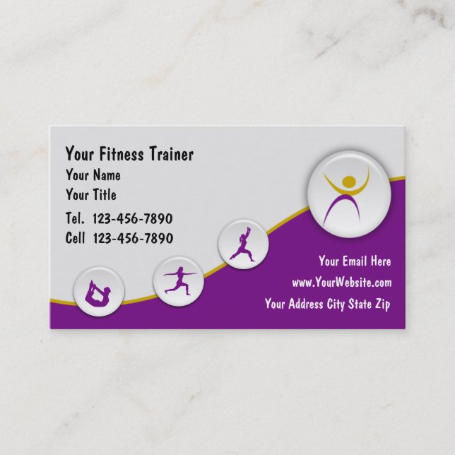 Fitness Trainer Business Cards (Front)