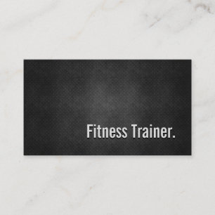 Fitness Trainer Cool Black Metal Simplicity Business Card