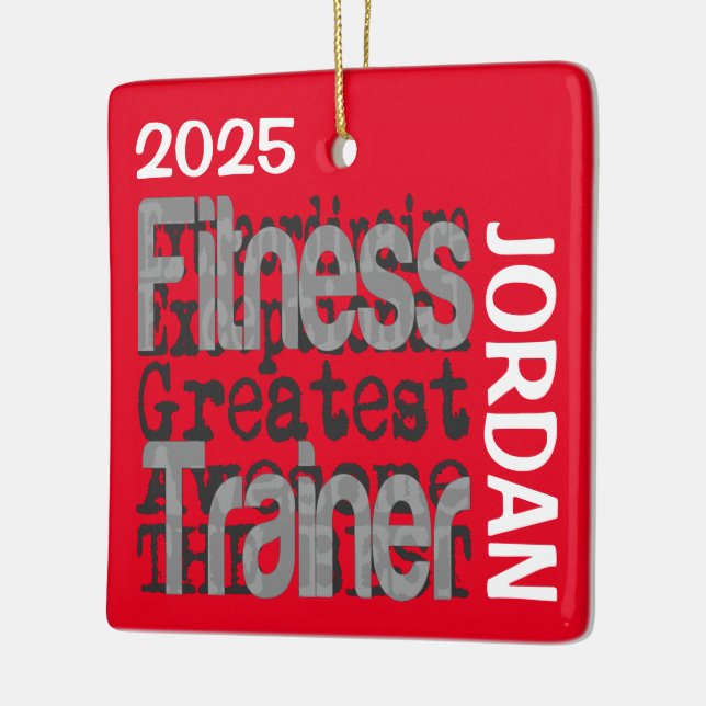 Fitness Trainer Extraordinaire CUSTOM Ceramic Ornament (Left)