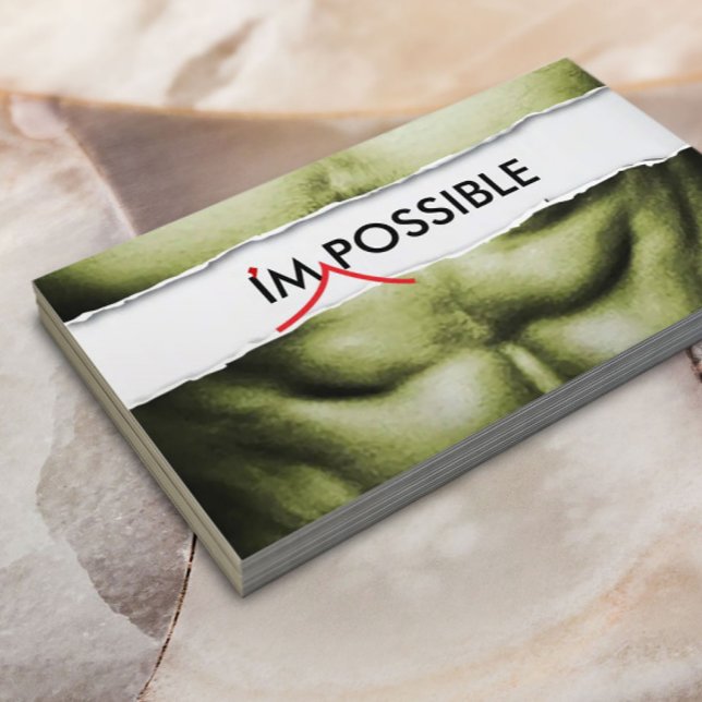 Fitness Trainer I'm Possible Professional Business Card (Creator Uploaded)