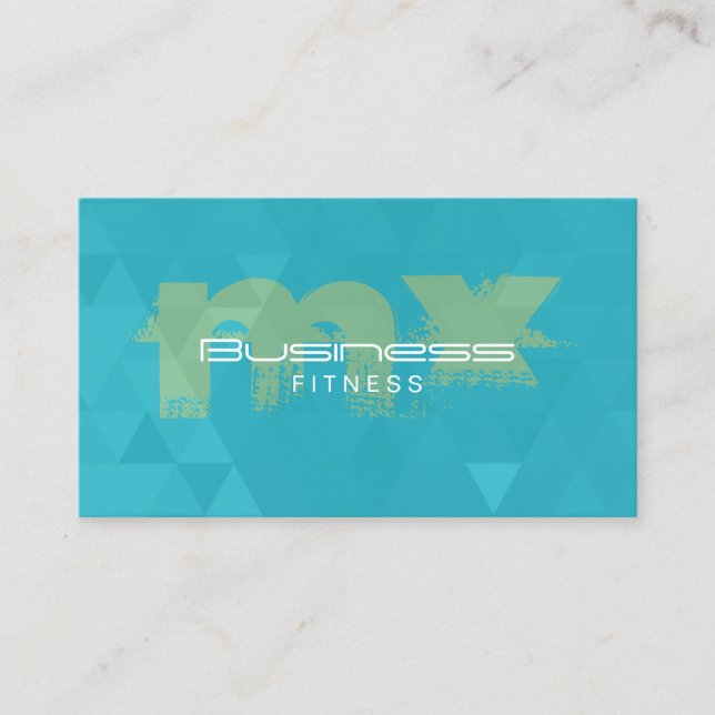Fitness Trainer Modern Monogram Teal Business Card (Front)