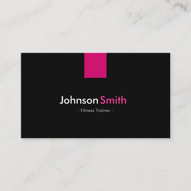 Fitness Trainer Modern Rose Pink Business Card (Front)