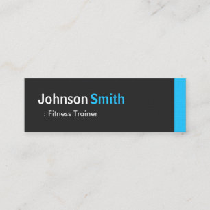 Fitness Trainer - Personal Aqua Blue Mini Mini Business Card
