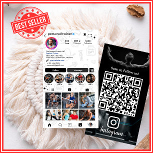 Fitness Trainer Personal Modern & Trendy Instagram Business Card