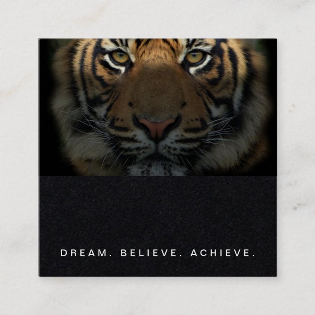 Fitness Trainer Professional Premium Black Square Square Business Card (Front)