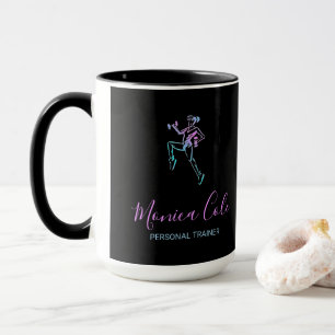 Fitness trainer silhouette black mug