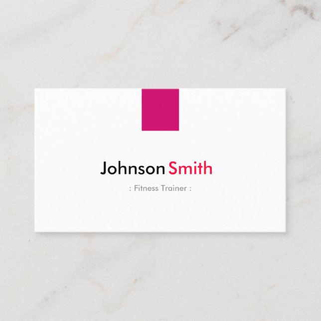 Fitness Trainer - Simple Rose Pink Business Card (Front)