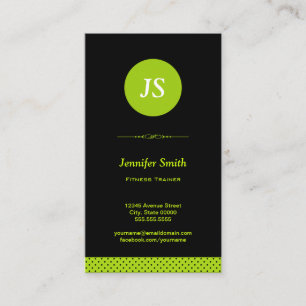 Fitness Trainer - Stylish Apple Green Business Card