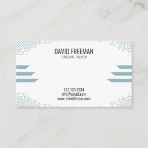 Fitness Trainer White Modern Bodybuilding Coach Business Card