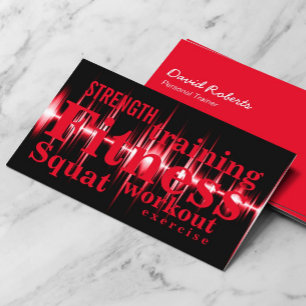 Fitness Training Cool Red Professional Business Card