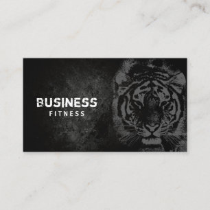 Fitness Training Professional Black & White Tiger Business Card