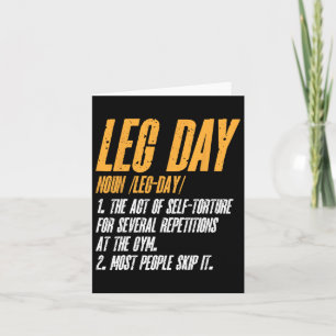 Fitness Training Workout Gym Leg Day Definition  Card
