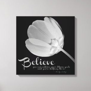 Fitness Tulip White Believe Canvas Print