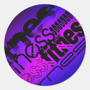 Fitness; Vibrant Violet Blue and Magenta Classic Round Sticker