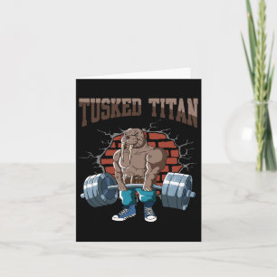 Fitness Walrus Doing Deadlift Workout Training Gym Card