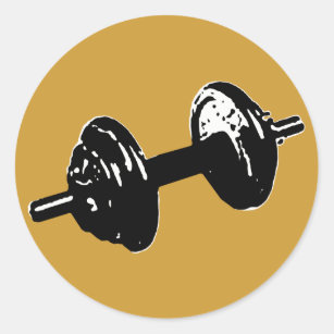fitness weight classic round sticker