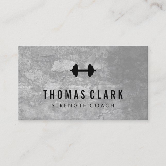 Fitness Weight Grey Texture Business Card (Front)