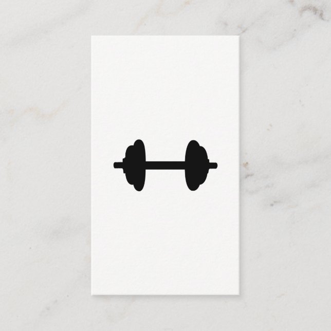 Fitness Weight Simple Black and White Business Card (Front)