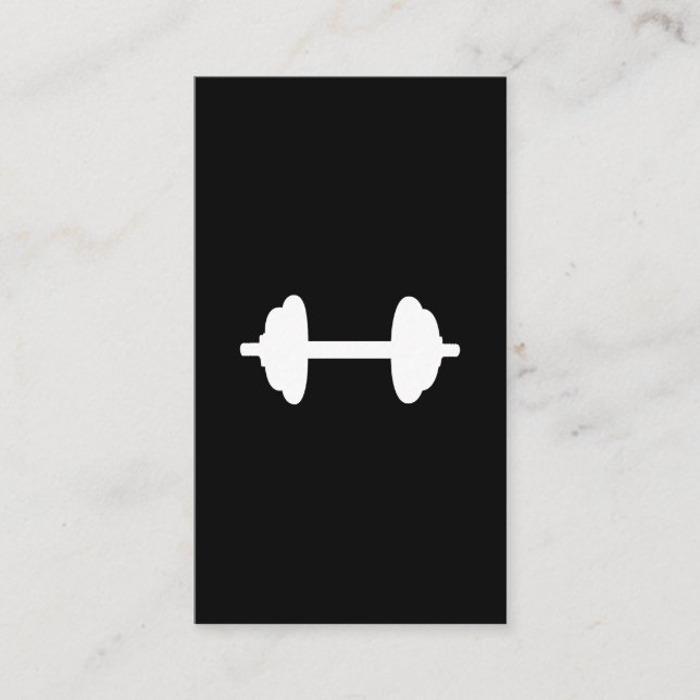 Fitness Weight Simple Black and White Business Card (Front)