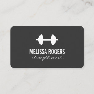 Fitness Weight Simple Black and White Business Card