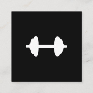 Fitness Weight Simple Black and White Square Business Card