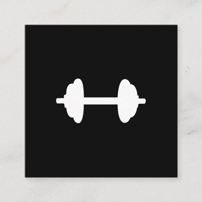 Fitness Weight Simple Black and White Square Business Card (Front)