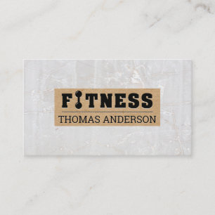 Fitness White Marble Business Card