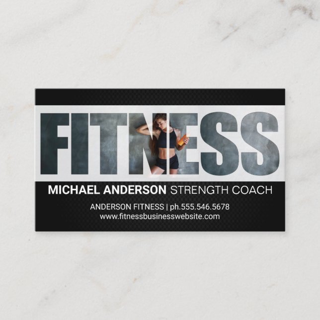 Fitness | Woman at the Gym Business Card (Front)