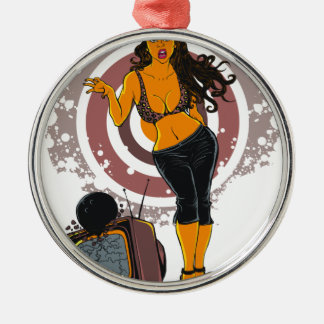 Fitness Women Workout TV Bowling Black Metal Tree Decoration