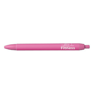 Fitness words black ink pen