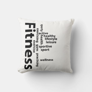 Fitness words cushion