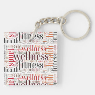 Fitness words key ring