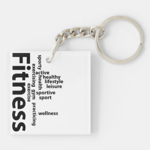 Fitness words key ring