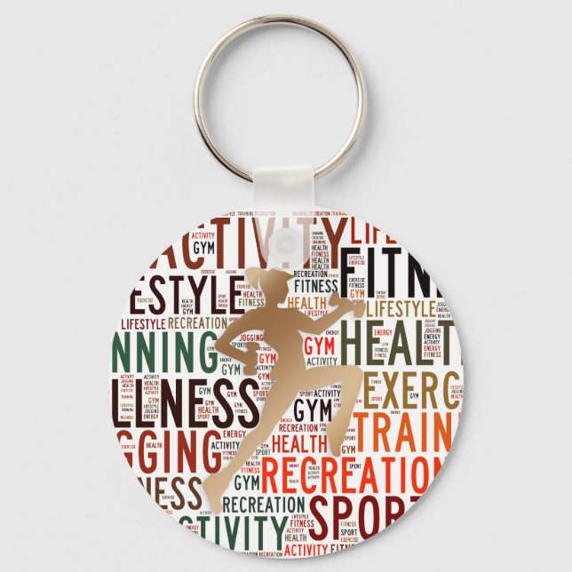 Fitness words key ring (Front)