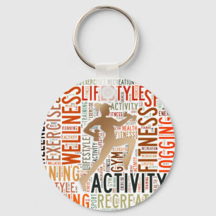 Fitness words key ring