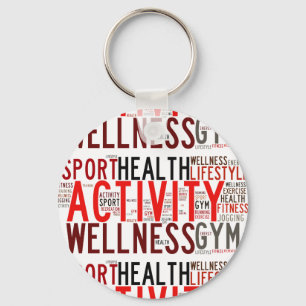 Fitness words key ring