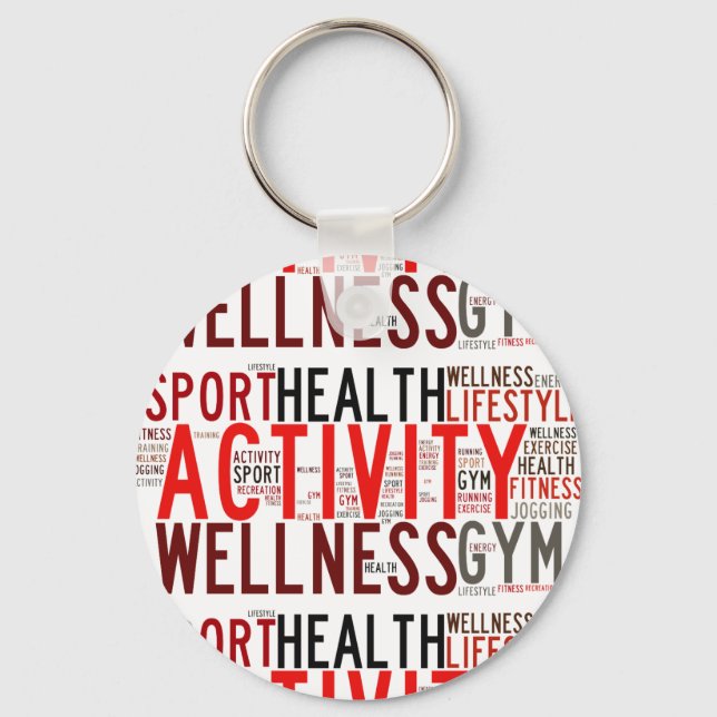 Fitness words key ring (Front)